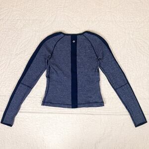 Lululemon Runder Under Long Sleeve Womens 0 Striped Rulu Tech Sport Yoga Running